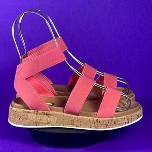 DV by Dolce Vita Slink Girls Pink Elastic Wedge Sandals Youth Shoe Size 2-NEW